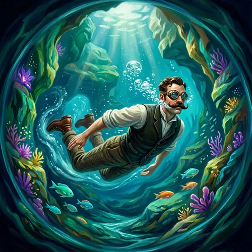 Underwater Cave Exploration Painting | Fantasy Genre Inspiration