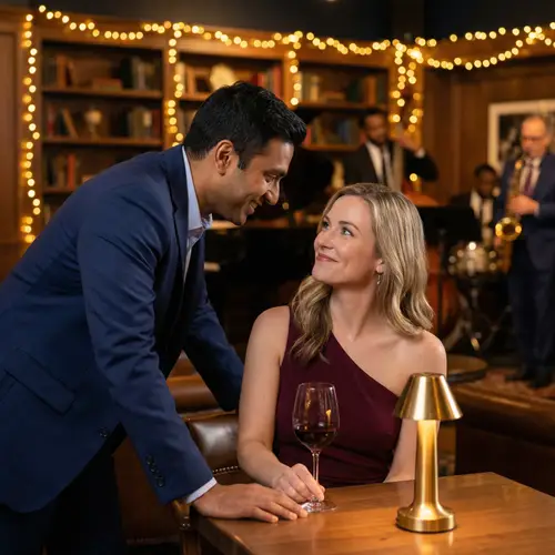 Intimate Moment: South Asian Man and White Woman - Romantic Scene