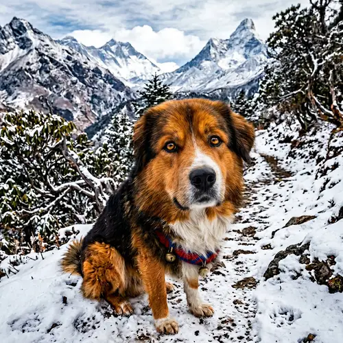 Stunning Nepali Dog Amid Himalayan Beauty