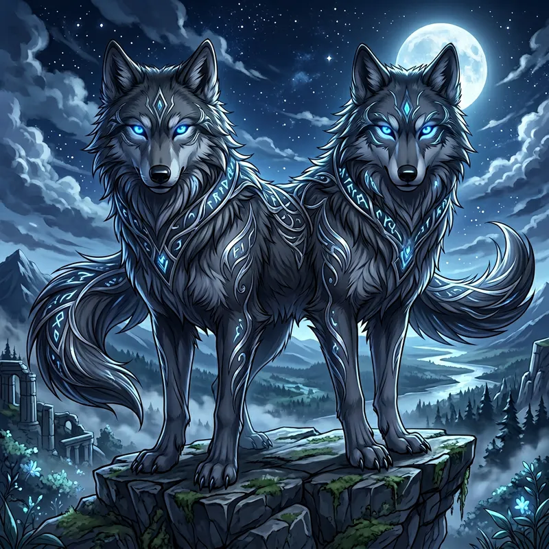 Sasuke Uchiha-Inspired Wolf with Anime Aesthetics