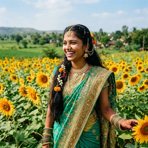Beautiful Indian Girl with Traditional Attire | Colorful Saree & Accessories