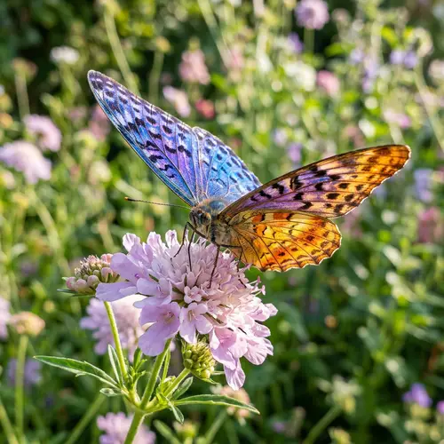 Stunning Butterfly with Vibrant Blue and Purple Wings