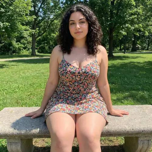 Beautiful 19-Year-Old Brunette in Sundress