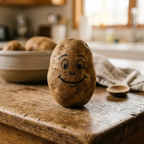 Potato with Face Drawing - Fun Food Art