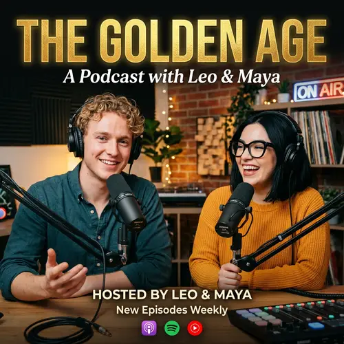 The Golden Age Podcast Cover Design | Young Man & Woman