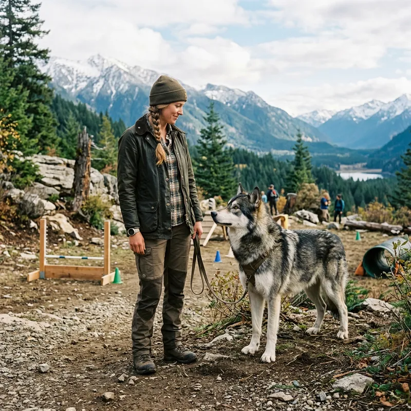 Experienced Human Wolf Dog Trainer Kelli in Action Experienced Human Wolf Dog Trainer Kelli in Action