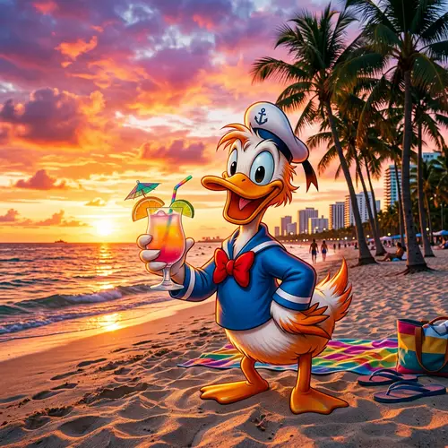 Donald Duck in Miami: Fun-Filled Day by the Beach
