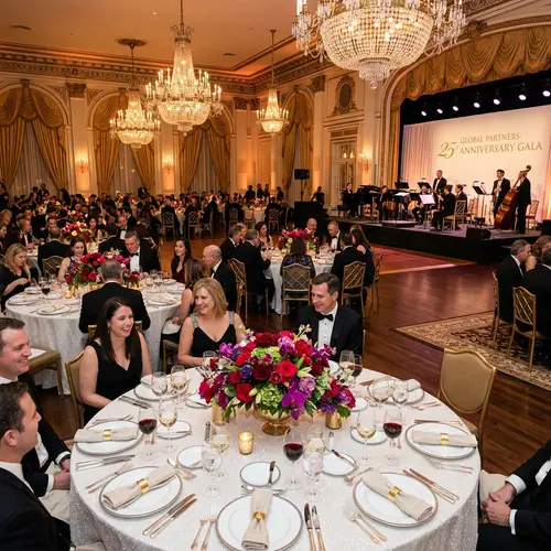 Luxurious Corporate Banquet Decor in Grand Hall