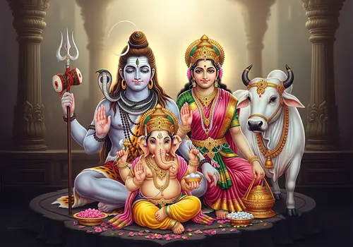 Shiv Parvati Ganesh Nandi Image Gallery