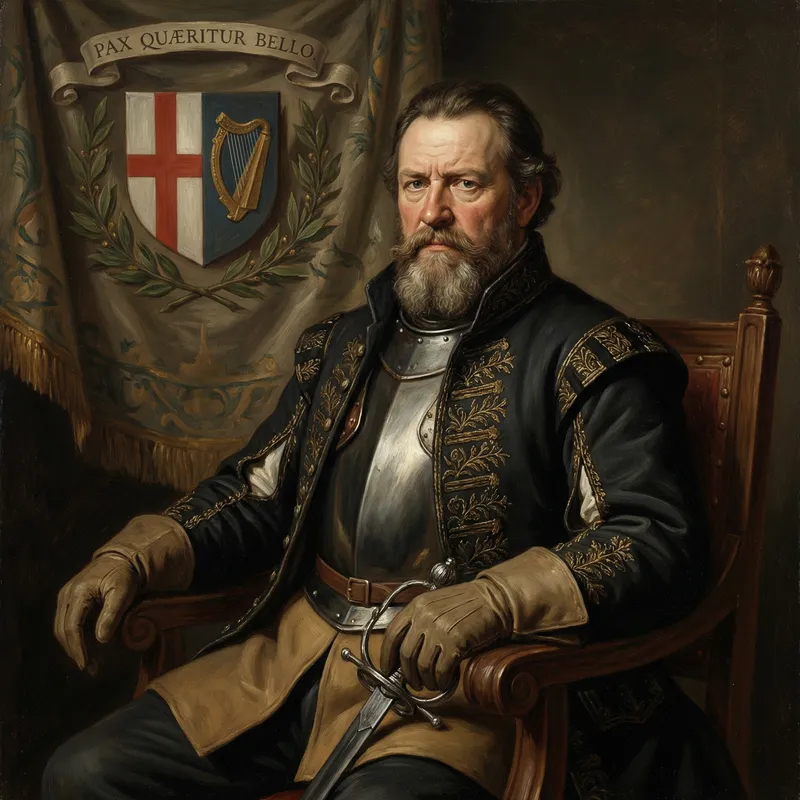 17th Century European Portraiture: Military Man in 1650s English Uniform