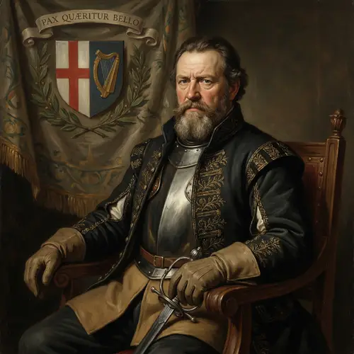 17th-Century European Portraiture: Military Man from 1650s England