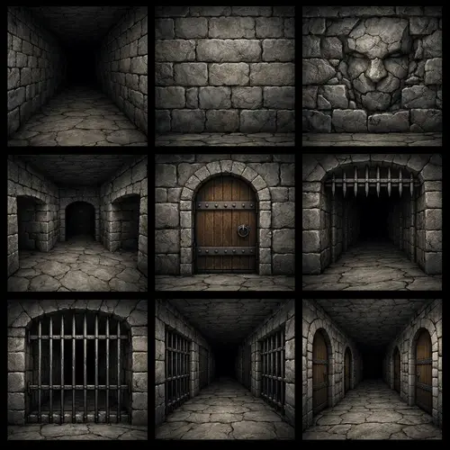 Complete Dungeon Wall Set for First-Person Crawlers