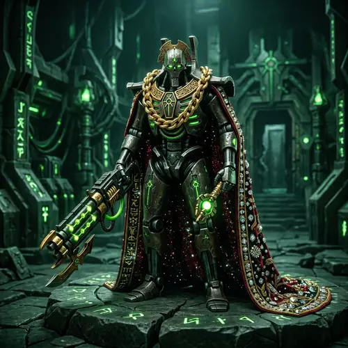 Necron Royal Warden: Golden Chain & Diamond Cloak