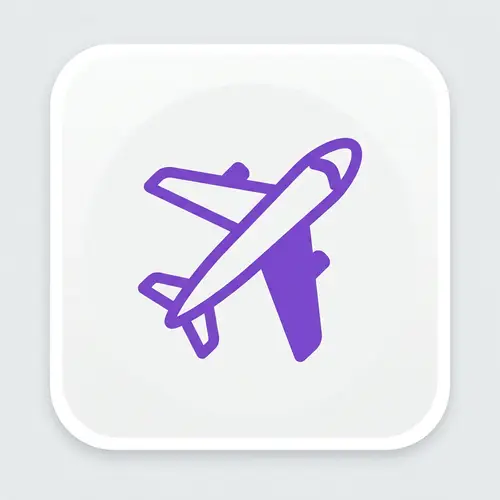 Vibrant Purple Airplane Icon Design