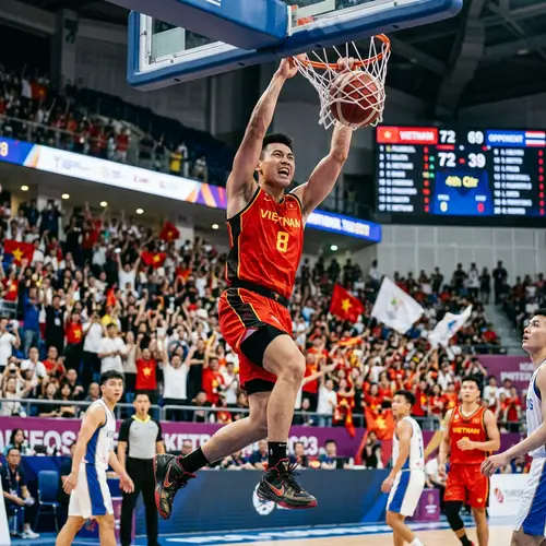 Vietnamese Basketball Player Slam Dunk | Physically Fit & Agile