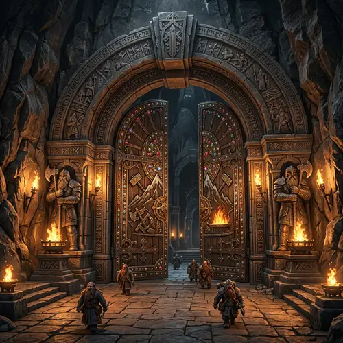 Dwarven Hall Entrance: Craftsmanship and Glory