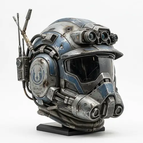 Antiquated Star Pilot Helmet of Galactic Republic | White Background