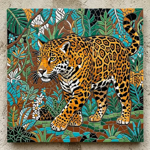 Stunning Jaguar Mosaic in 7 Colors