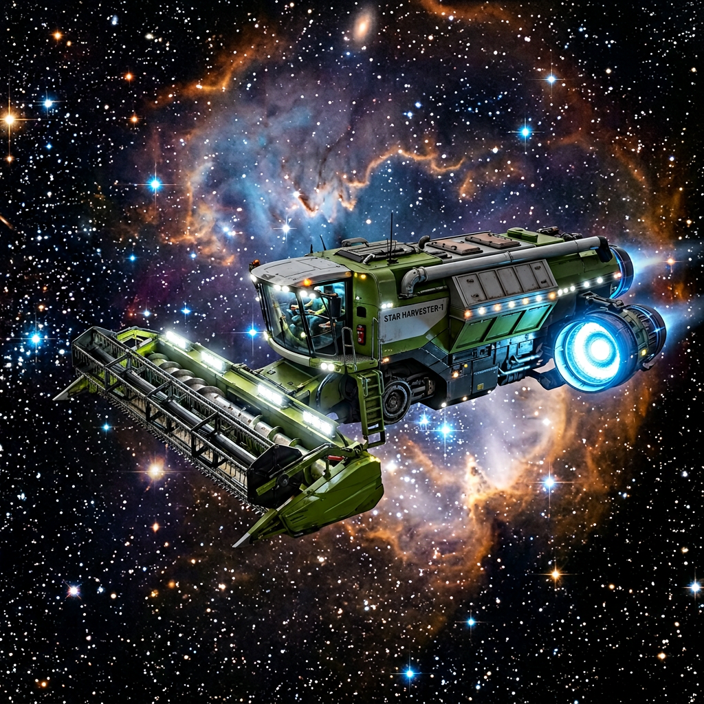 Futuristic Space Ship Inspired by Claas Combine | Galaxy Travel