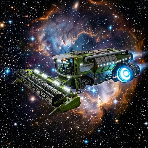 Futuristic Space Ship Resembling Claas Combine | Galaxy Travel