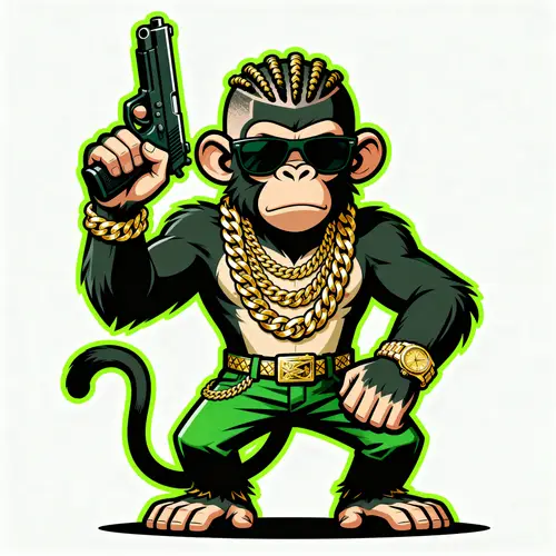 Gangsta Monkey Cartoon – Funky Sticker Design