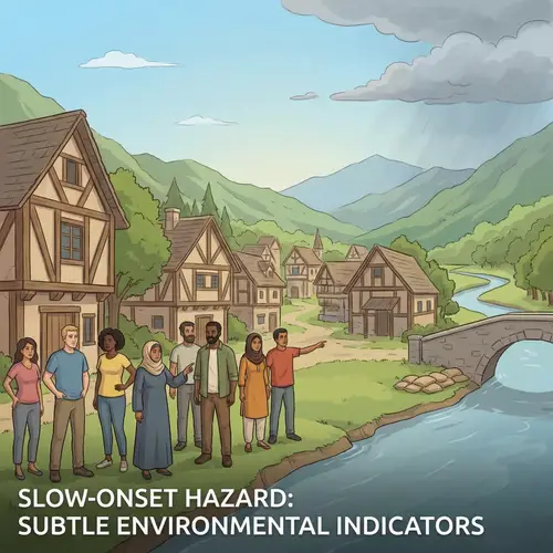 Illustrative Slow-Onset Hazard in a Diverse Small Town