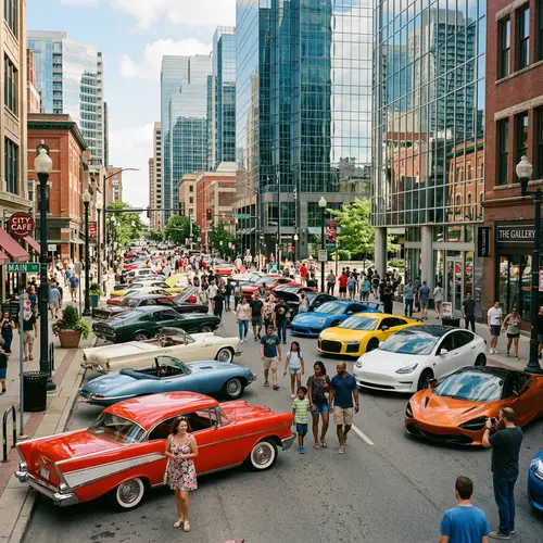 Classic and Modern Cars in the Urban Landscape