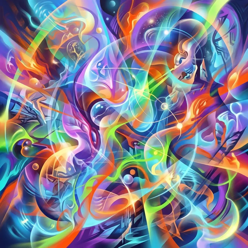 Monumental Surrealist Composition in Vibrant Colors