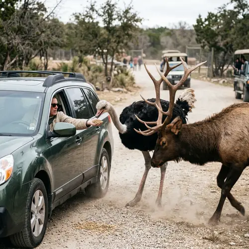 Elk vs Ostrich at Wildlife Park: A Wild Encounter