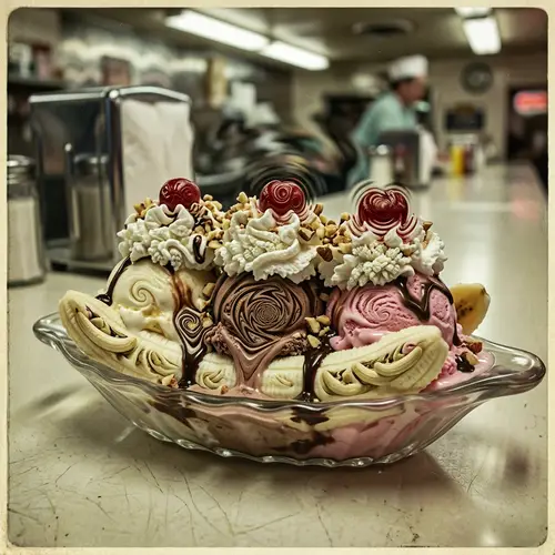 Vintage Ice Cream Banana Split Art