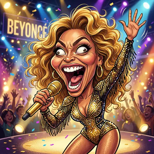 Beyoncé Knowles Funny Face Caricature
