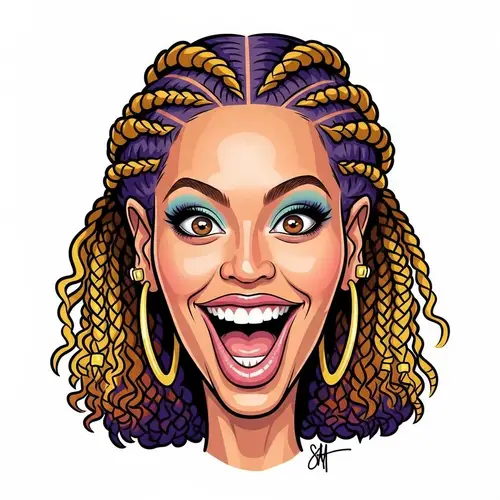 Beyoncé Knowles Funny Face Caricature