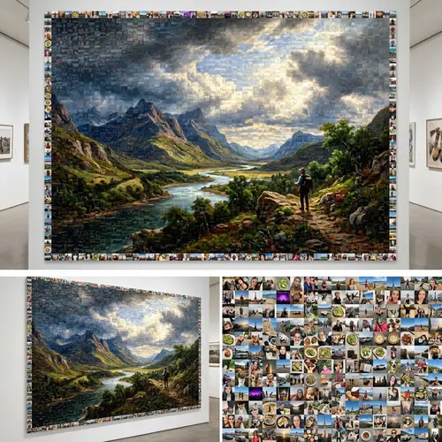 Classic Painting Mosaic from Social Media Photos