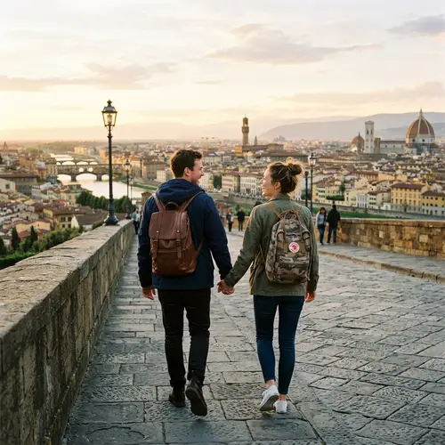 Cheerful World Travelers of Same Height