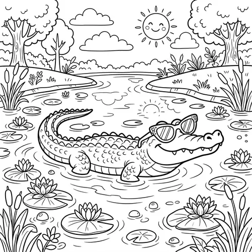 Whimsical Crocodile Art for Kids | Colorful Adventure