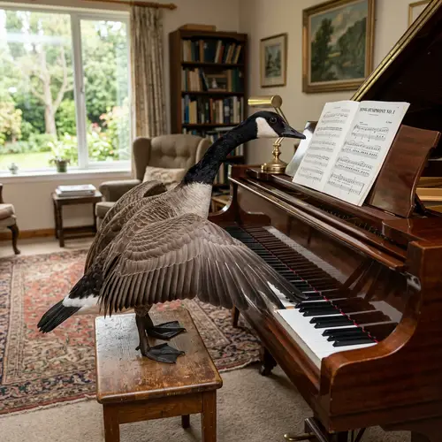 Goose Playing Piano - Musical Talent at Its Best