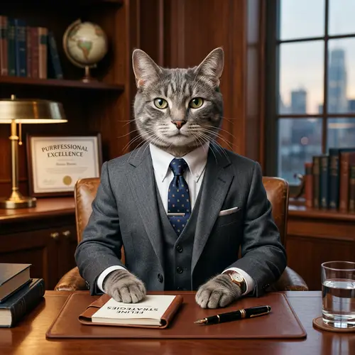Classy Cat in Formal Suit - Professional Look