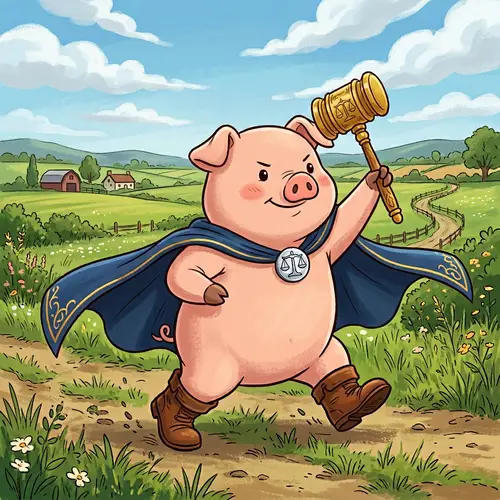 Charming Pig Justice Cartoon | Dynamic Farm Pig Hero