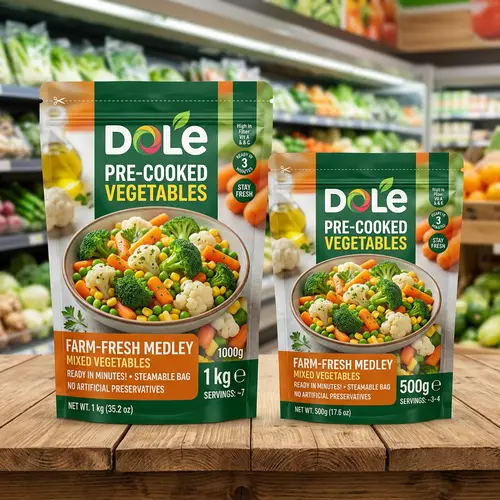 Pré-cooked Dolé Vegetable Packaging - 1kg & 500g