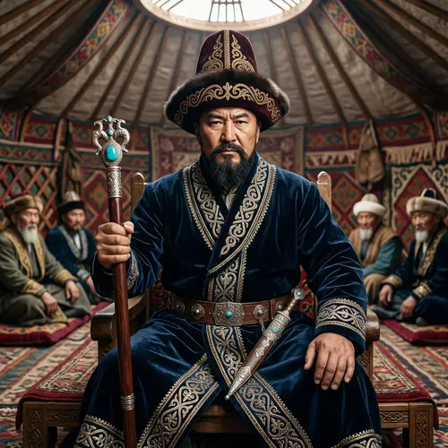 Kazakh Khan in Position of Authority | Traditional Attire