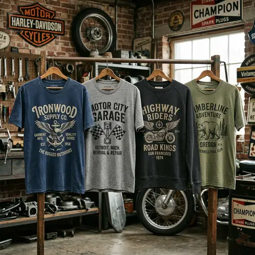 Vintage Men's Clothing Graphic Designs