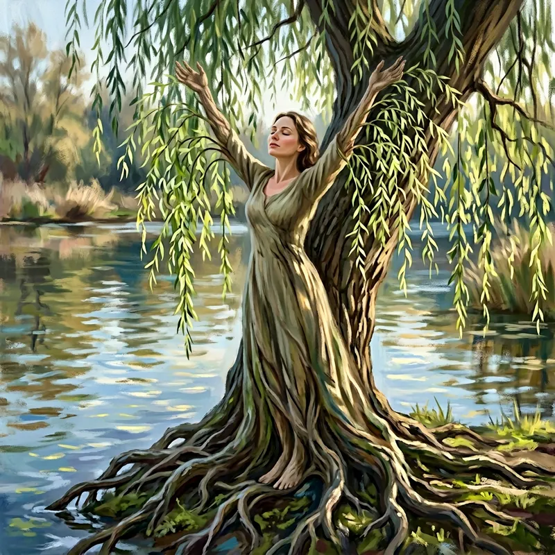 Ethereal Metamorphosis: Woman-Willow Tree Fusion | Nature Art Ethereal Metamorphosis: Woman-Willow Tree Fusion | Nature Art