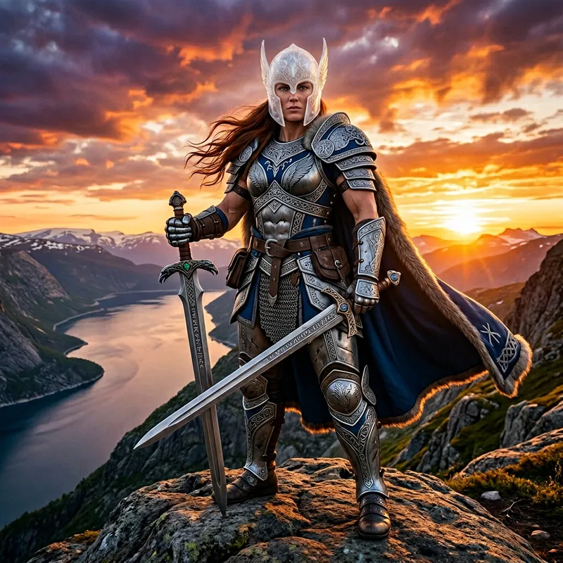 Majestic Valkyrie Warrior in Exquisite Armor Design