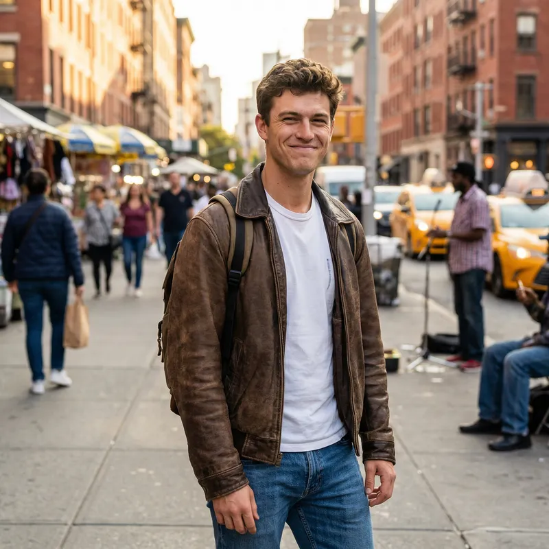 Confident Young Adult in Stylish Urban Apparel | City Street Energy