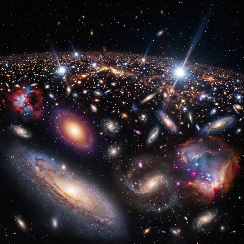 Vast Three-Dimensional Space with Galaxies and Quasars
