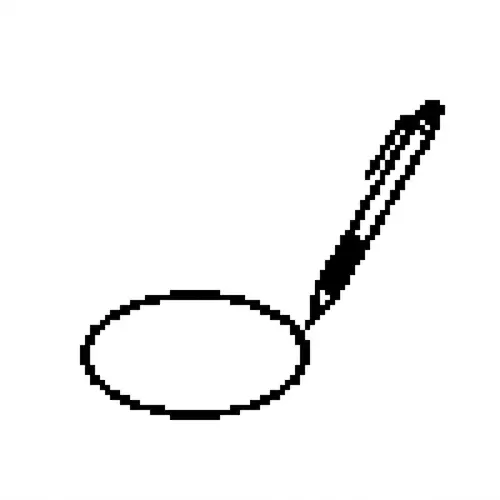 Penna che disegna un tratto circolare in bianco e nero