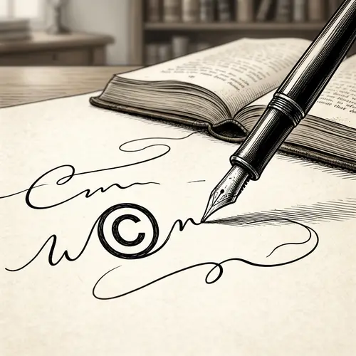 Fountain Pen Drawing Symbolizing Copyright | Website Name