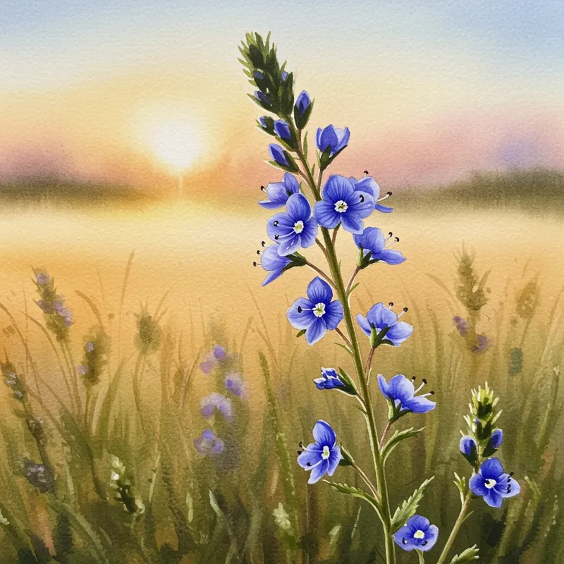 Beautiful Veronica Flower Watercolor Art