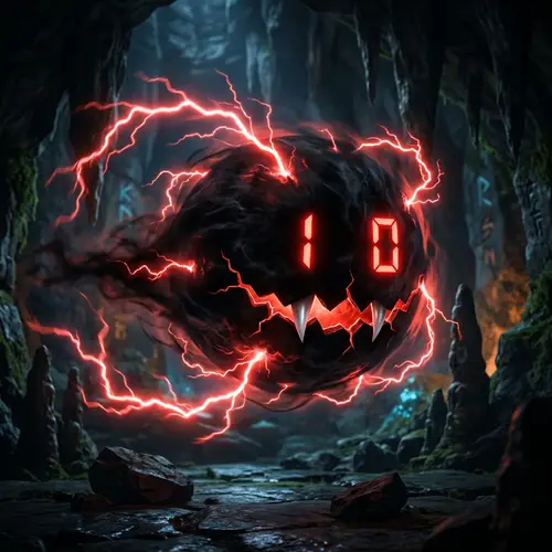 Mystical Black Ghost Pokémon with Electric Features