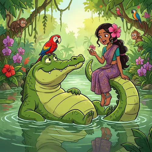 Giant Green Crocodile and Exotic Jungle Adventure